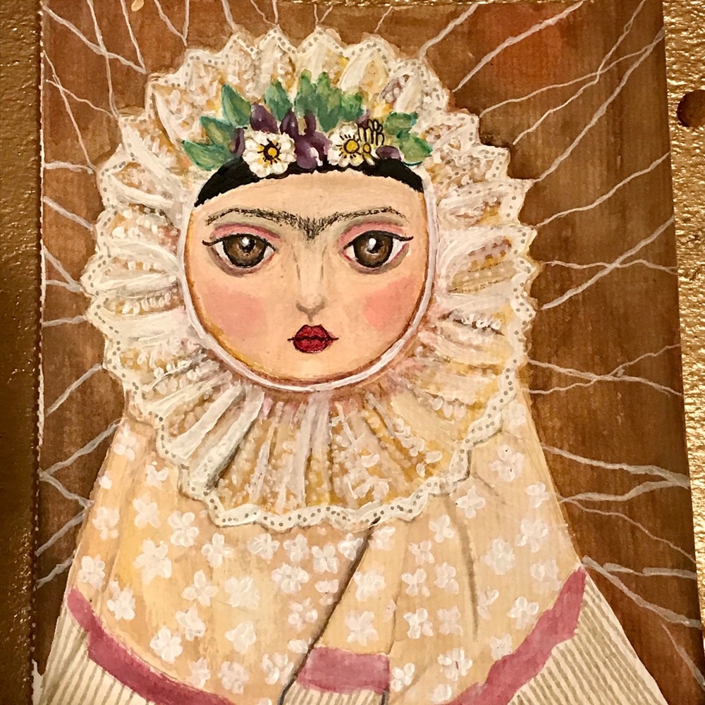 Original painting  Frida  Kahlo“Tehuana” 5”x7”
